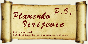 Plamenko Virijević vizit kartica